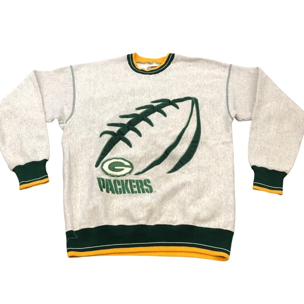 Legends Athletic Green Bay Packers Sweatshirt Mens L Gray Vintage 90s NFL USA